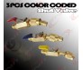  3PCS COLOR CODED R410A R134A SHUT VALVES FOR AC FREON HVAC CHARGING HOSES SET